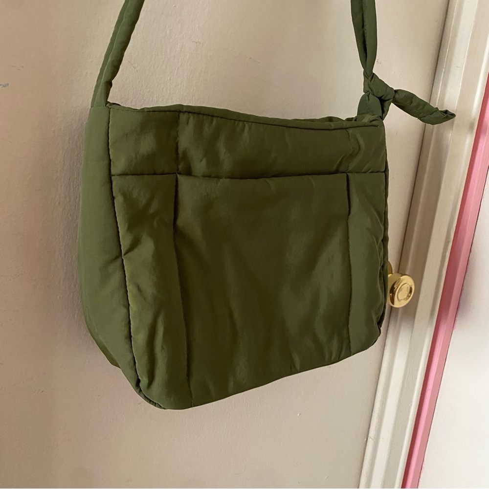 Olive Green Lightweight Puffy Handbag